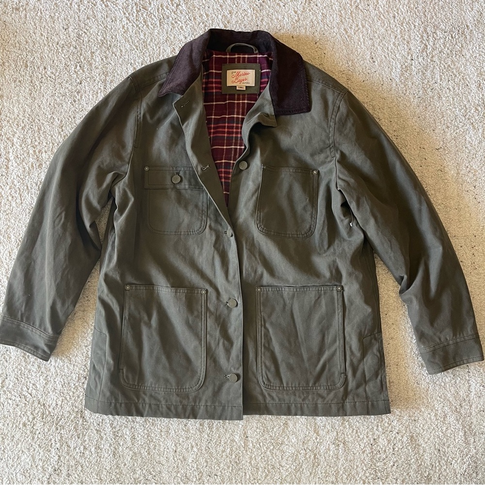 Marine Layer Khaki and Dark Brown Utility Jacket - worn ONCE - Picture 7 of 13